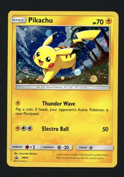 Pikachu LP SM81 🌀 Swirl - Holo Promo Pokemon Sun & Moon - Image 1