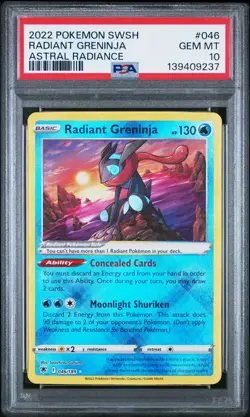 RADIANT GRENINJA PSA 10 2022 POKEMON SWORD & SHIELD ASTRAL RADIANCE #046 - Image 1