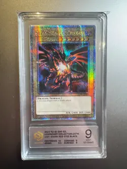 YU-GI-OH! Red Eyes Black Dragon LC01-EN006 25th Anniv Att Error PCG 9 Card - Image 1
