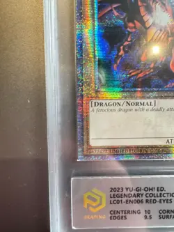 YU-GI-OH! Red Eyes Black Dragon LC01-EN006 25th Anniv Att Error PCG 9 Card - Image 4