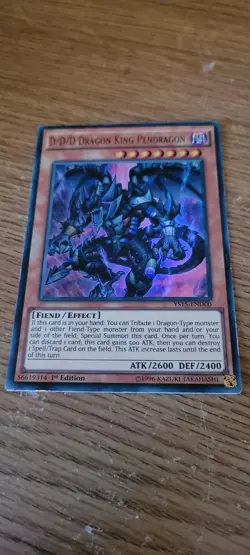 YS15-END00 D/D/D Dragon King Pendragon Ultra Rare 1st Edition Near Mint YuGiOh C - Image 1