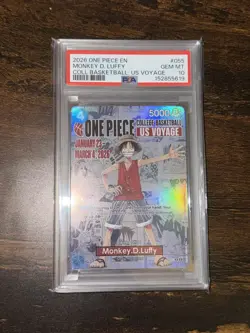 2026 One Piece EN College Basketball US Voyage Promo #055 Monkey D Luffy PSA 10 - Image 1