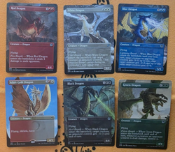 6 BORDERLESS Dragons SET Magic the Gathering MTG Adventures in Forgotten Realms - Image 1