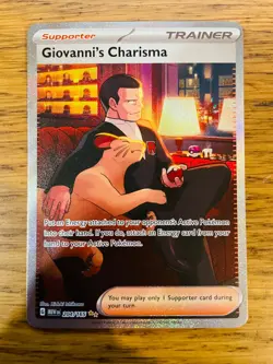NM! Giovanni's Charisma (204/165) S&V 151 Special Illustration Rare Pokemon Card - Image 1