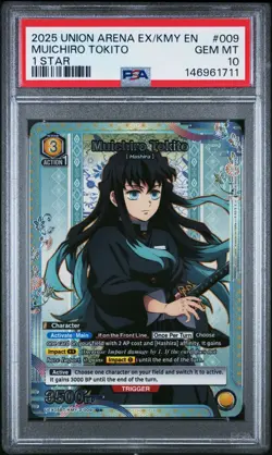 2025 UNION ARENA DEMON SLAYER VOL.2 038 MUICHIRO TOKITO 1 STAR PSA 10 GEM MINT - Image 1