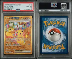 2024 Pokemon Surging Sparks Pikachu EX Gold Hyper Rare #247 /191 PSA 10 - Image 3