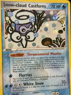 SNOW-CLOUD CASTFORM 25/101 Hidden Legends Reverse Holo Rare Pokemon Card NM (A) - Image 3