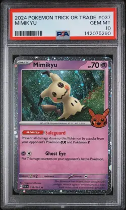 2024 PSA 10 Pokemon Trick or Trade Mimikyu Cosmos Holo 037/091 card - Image 1