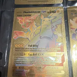 Pokemon TCG Gold Metal Cards Lot 9 GX V VMAX Pikachu Charizard Flareon - Image 3