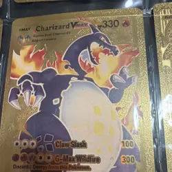 Pokemon TCG Gold Metal Cards Lot 9 GX V VMAX Pikachu Charizard Flareon - Image 4