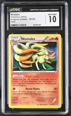 CGC 10 GEM MINT Ninetales 2012 Dragons Exalted 19/124 Holo Pokemon Card - Image 1