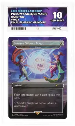 Porom's Silence Magic R 7003 MTG Final Fantasy Grimoire Secret Lair Drop ACE 10 - Image 1