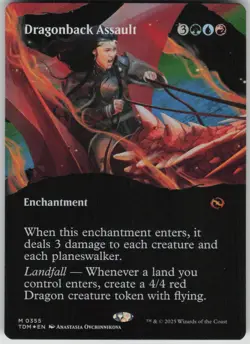 MTG TCG Dragonback Assault (Borderless) M Tarkir: Dragonstorm 355 - Image 1