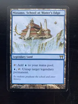 Wizards of the Coast Minamo School at Water's Edge Kamigawa Rare Legendary Land… - Image 1