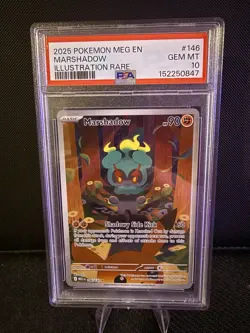 2025 Pokemon PSA 10 Marshadow #146/132 Mega Evolution Illustration Rare Gem Mint - Image 1