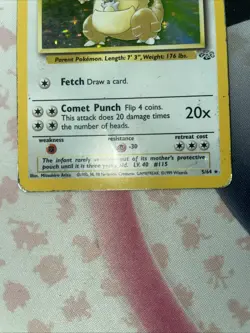 Pokemon TCG Kangaskhan Holo Rare 5/64 Jungle Damaged Corners - Image 4