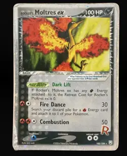 Pokemon Card-Rocket's Moltres Ex-Ex Rocket Returns-Holo-100/109-ENG-Played - Image 1