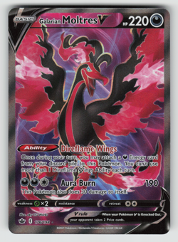 Galarian Moltres V Pokemon Chilling Reign 176/198 Full Art Ultra Rare NM - Image 1