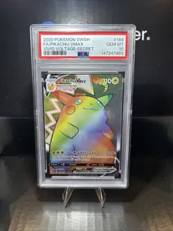 Pokemon TCG: Pikachu VMAX 188/185 Vivid Voltage Full Art Rainbow PSA 10 - Image 1