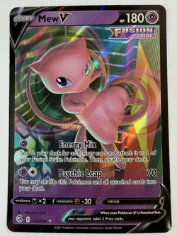 Pokemon TCG Mew V 113/264 Swsh08 Fusion Strike Ultra Rare Holo English - NM - Image 1