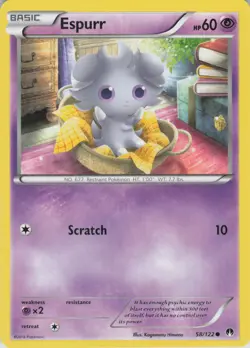 Espurr 58/122 Common BREAKpoint Pokemon Lightly Played - Image 1