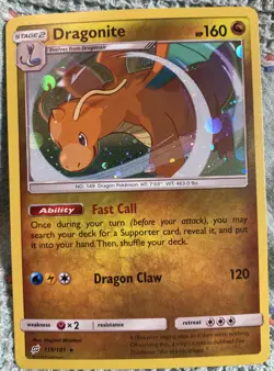 Pokemon TCG Dragonite Sun & Moon - Team Up 119/181 Cosmos Holo Rare - Image 1
