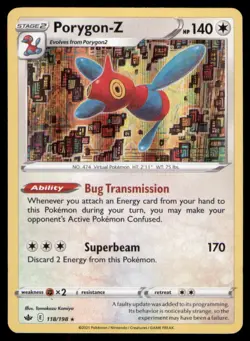 Porygon-Z 118/198 Holo Rare Chilling Reign Pokemon TCG NM - Image 1