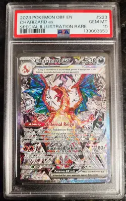 2023 POKEMON OBF EN-OBSIDIAN FLAMES #223 CHARIZARD EX PSA 10 - Image 1