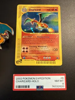 1 X POKEMON 2002 Pokemon Expedition #6 Charizard Holo NM PSA 8 - Image 2