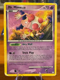 2007 Pokemon Diamond & Pearl Mysterious Treasures Mr. Mime 30/123 Rare Basic MP - Image 1