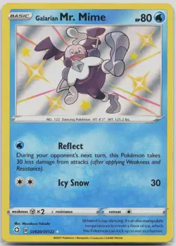 Pokemon Galarian Mr. Mime Shiny Holo Rare Shining Fates SV020/SV122 LP - Image 1