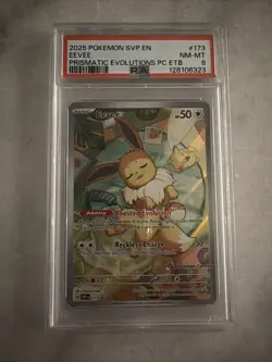 Eevee Pokemon Center 173 PSA 8 Stamped Promo 2025 SVP Prismatic Evolutions P - Image 1