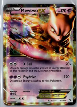 Mewtwo EX 54/113 Holo Ultra Rare Legendary Treasures Pokemon Lightly Played - Image 1