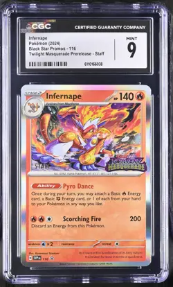 Infernape 116 Staff Prerelease CGC 9 - 2024 Pokemon SV Scarlet Violet Promos - Image 1
