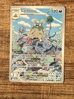 Pokemon Garbodor 204/182 SV04: Paradox Rift Illustration Rare Holo 120 HP - Image 1