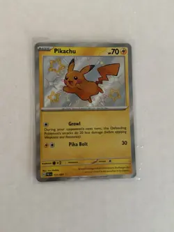 Pokemon Pikachu SV: Paldean Fates Shiny Rare Holo 131/091 70 HP Pika Bolt - Image 3