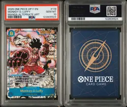 2025 ONE PIECE OP11-118 MONKEY D LUFFY MANGA ALT ART English PSA 10 GEM MINT - Image 2