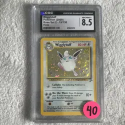CGC 8.5 Wigglytuff Base Set 2 19/130 Holo Rare Pokemon TCG 2000 Graded Card - Image 1