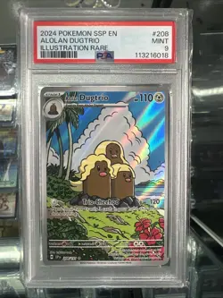 Pokemon Alolan Dugtrio 208/191 PSA 9 Illustration Rare Surging Sparks - Image 1