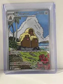 Pokemon TCG Surging Sparks Alolan Dugtrio Card 208/191 Illustration Rare - Image 1