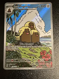 Pokemon TCG Alolan Dugtrio Illustration Rare Surging Sparks 208/191 Mint - Image 1