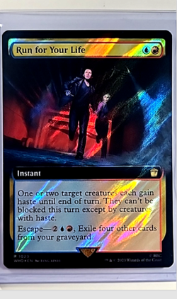 MTG Magic The Gathering WHO Doctor Who Extended Art Surge Foil Run for Your Life - Image 1