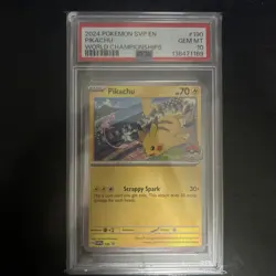 2024 POKEMON SVP EN-SV BLACK STAR PROMO WORLD CHAMPIONSHIPS #190 PIKACHU PSA 10 - Image 1