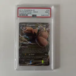 2014 POKEMON XY FURIOUS FISTS #74 DRAGONITE EX PSA 9 - Image 1