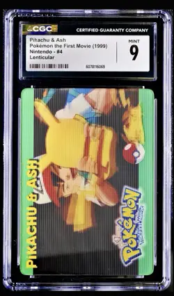 Pokemon The First Movie 1999 Pikachu & Ash Lenticular #4 Nintendo VHS CGC 9 MINT - Image 1