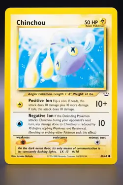 Pokemon - Chinchou - 42/64 - Neo Revelation COMMON Near Mint WOTC - Image 1