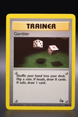 Pokemon Trainer - Gambler Fossil - 60/62 - Fossil COMMON Near Mint WOTC - Image 1