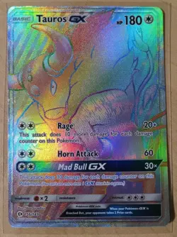 Tauros GX 156/149 SECRET HYPER FULL ART Rare Pokemon Sun & Moon Base LP 2017 - Image 1