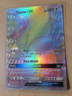 Tauros GX 156/149 SECRET HYPER FULL ART Rare Pokemon Sun & Moon Base LP 2017 - Image 2