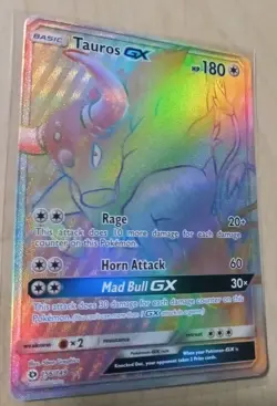 Tauros GX 156/149 SECRET HYPER FULL ART Rare Pokemon Sun & Moon Base LP 2017 - Image 3
